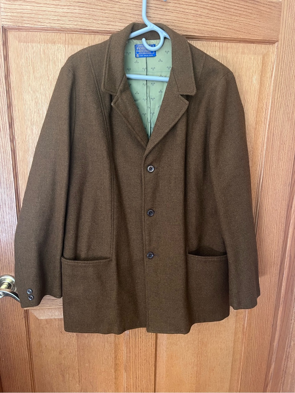 Vintage Pendleton wool Olive-Brown Wool Pea Coat